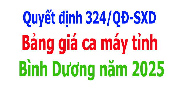 Bảng giá ca máy tỉnh Bình Dương năm 2025