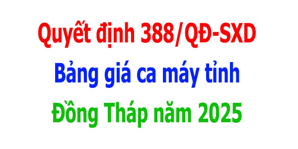 bảng giá ca máy tỉnh Đồng Tháp năm 2025