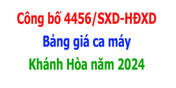 bảng giá ca máy tỉnh Khánh Hòa năm 2025
