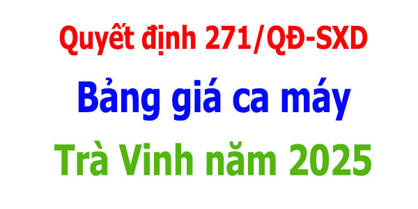 Bảng giá ca máy tỉnh Trà Vinh năm 2025