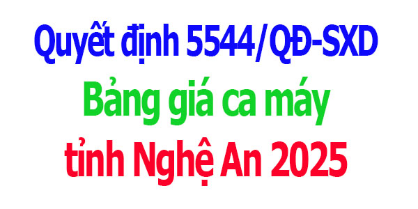 Bảng giá ca máy tỉnh Nghệ An năm 2025